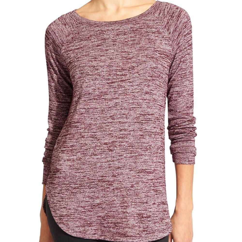 Athleta Luxe Pose Long Sleeve Top in Purple Marl XS